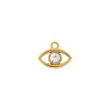 Pingente Olho Grego Ouro com Strass 18mm