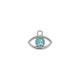 Pingente Olho Grego Níquel com Strass Azul Claro 18mm
