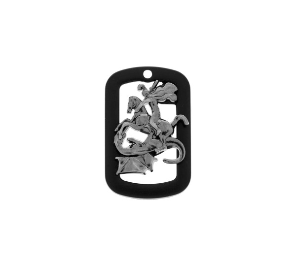 Pingente São Jorge Preto com Grafite 32mm