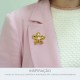 Broche de Flor Ouro com Pérola 44mm
