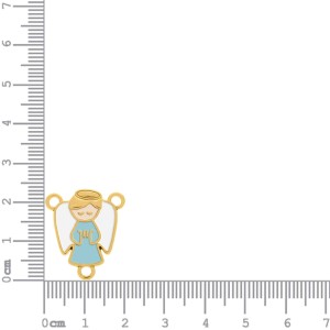 Entremeio Anjo Ouro com Azul 23mm