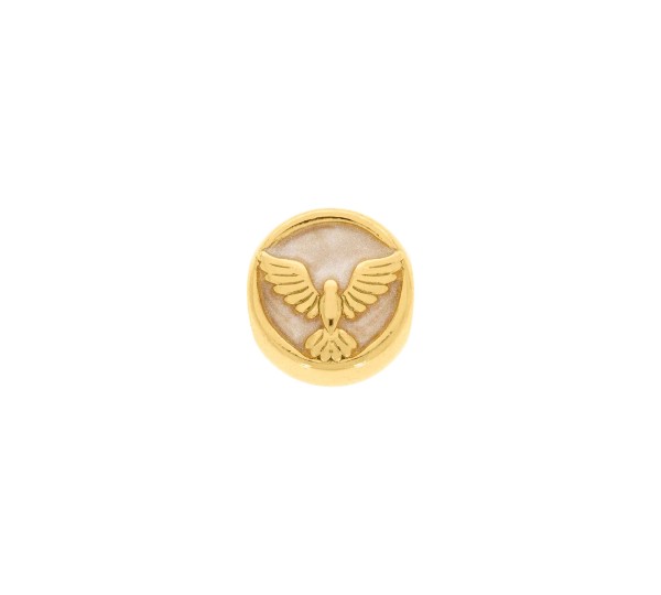 Berloque Espírito Santo Ouro com Pérola 13mm