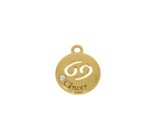 Pingente Signo Câncer Ouro 15mm
