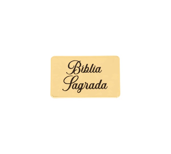 Placa Bíblia Sagrada Ouro 40mm