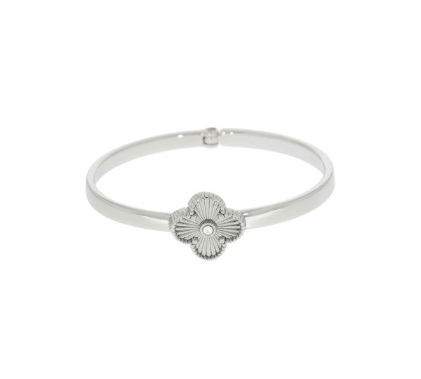 Bracelete Prateado Trevo 68mm
