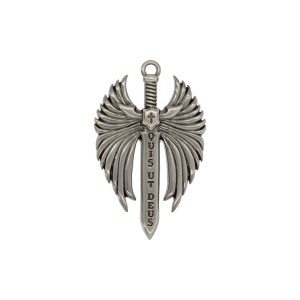 Pingente Espada de São Miguel Grafite Escovado 41mm