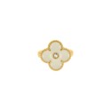 Anel Trevo Ouro com Off White N° 21
