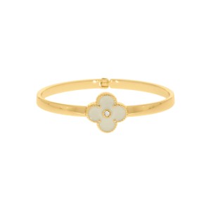Bracelete Dourado Trevo Off White 68mm