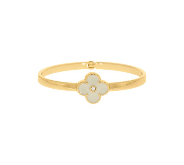 Bracelete Dourado Trevo Off White 68mm