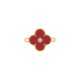 Pingente Trevo Ouro com Vermelho 18mm