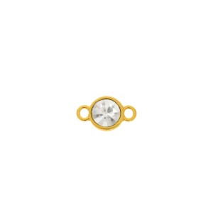 Pingente com Duas Saídas Ouro com Strass 18mm