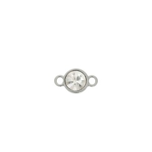 Pingente com Duas Saídas Níquel com Strass 18mm