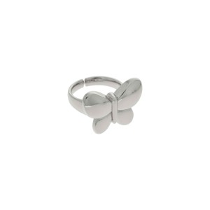 Anel Prateado Borboleta N°21