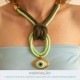 Maxi Pingente Olho Grego Verde com Ouro 41mm