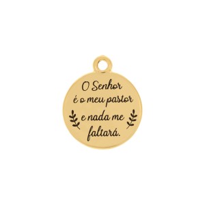 Pingente Meu Pastor Ouro 32mm