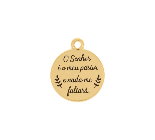 Pingente Meu Pastor Ouro 32mm