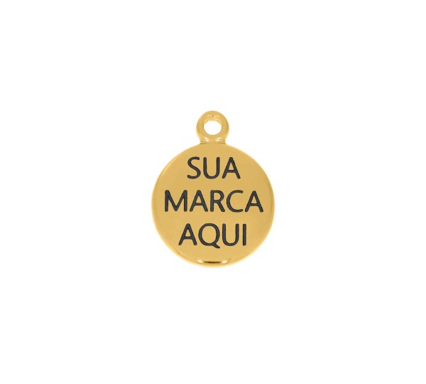 Pingente Ouro Personalizado Escuro 20mm