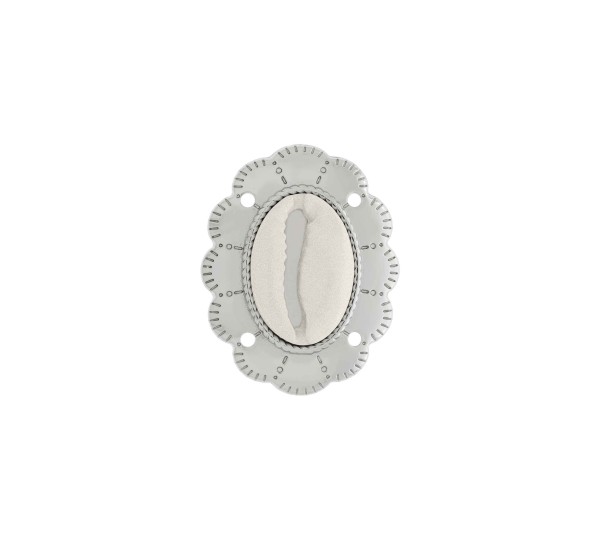 Pingente Búzio Branco com Níquel 40mm
