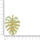 Pingente Folha Verde Menta com Ouro 60mm