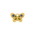 Pingente Borboleta Dourado com Azul e Verde 21mm