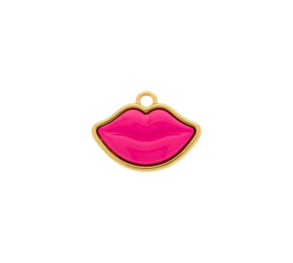 Pingente Boca Ouro com Pink 25mm
