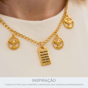 Medalha Provérbio Ouro 23mm