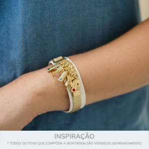 Conjunto Pingentes Desejos Ouro com Strass Colorido