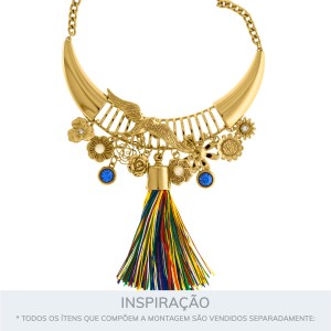 Conjunto Pingentes Flores Ouro