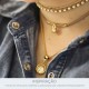 Pingente Redondo Ouro com Strass 17mm