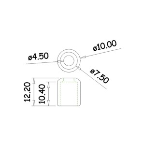 Ponteira Ouro 12mm