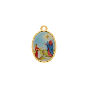 Pingente Nossa Senhora de Caravaggio Ouro 23mm
