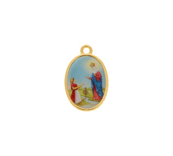 Pingente Nossa Senhora de Caravaggio Ouro 23mm