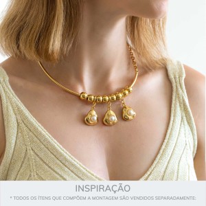 Pingente Orgânico Ouro com Pérola 23mm