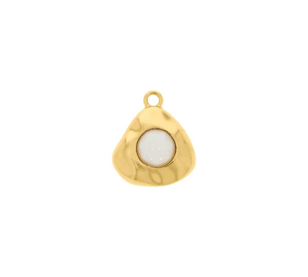 Pingente Orgânico Ouro com Pérola 23mm