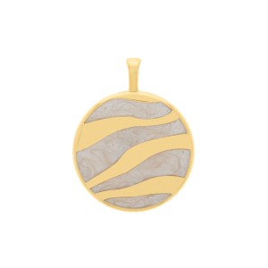 Pingente Fluidez Ouro com Pérola 51mm