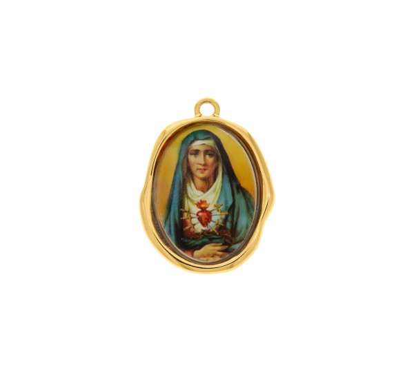 Pingente Nossa Senhora das Dores Ouro 35mm
