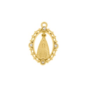 Pingente Nossa Senhora Aparecida Ouro 32mm