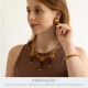 Bracelete Dourado com Caramelo Mesclado 68mm