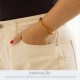 Bracelete Dourado com Caramelo Mesclado 68mm