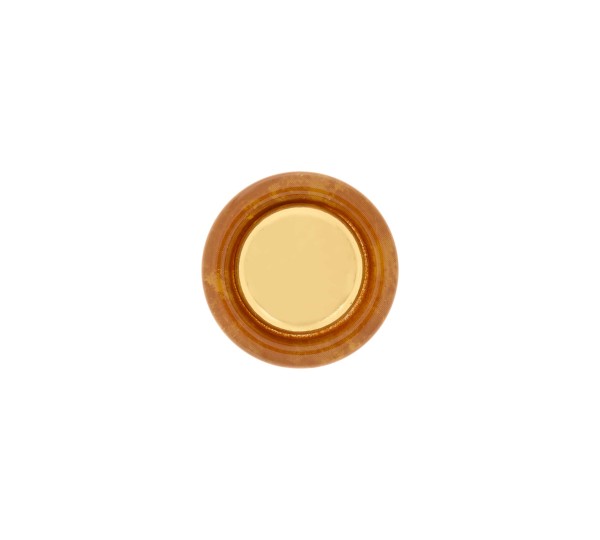 Brinco de Esfera Ouro com Caramelo Mesclado 26mm
