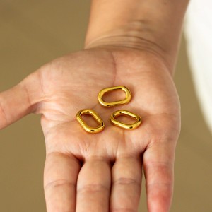 Argola Oval Injetada Ouro 21mm