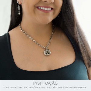 Pingente Relicário Arvore da Vida Níquel 25mm