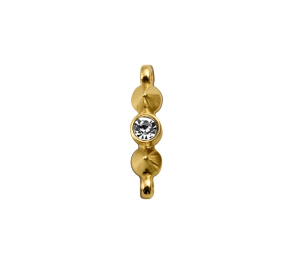 Passador Spike Ouro com Strass 30mm