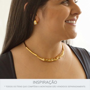 Colar Dourado Estelar 150mm