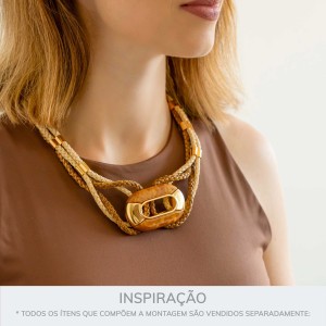 Passador Dourado com Caramelo Mesclado 58mm