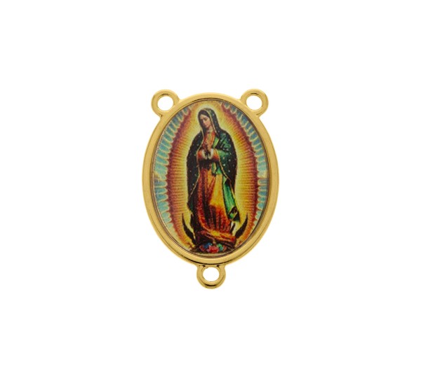Entremeio Terço Nossa Senhora Guadalupe Ouro 30mm