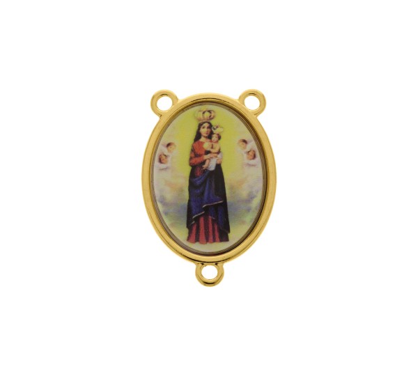 Entremeio Terço Nossa Senhora de Nazaré Ouro 30mm