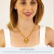 Pingente Menina Ouro com Pérola 23mm