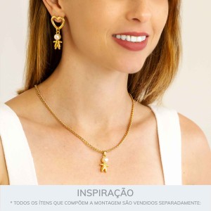 Pingente Menino Ouro com Pérola 23mm