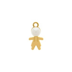 Pingente Menino Ouro com Pérola 23mm